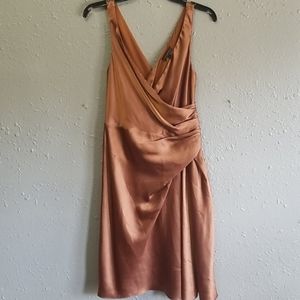 The Limited Flowy Copper/Brown Dress